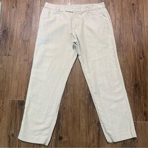 Claiborne men Cream Pants 34S Linen Blend